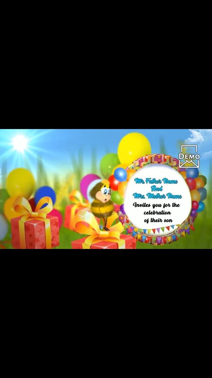 Bee Theme Birthday Video