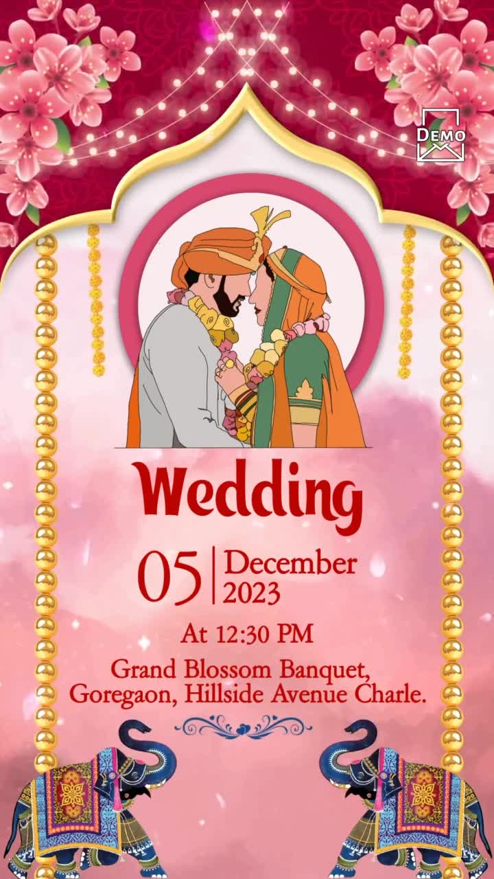 Wedding Invitation with caricature and events theme_1228