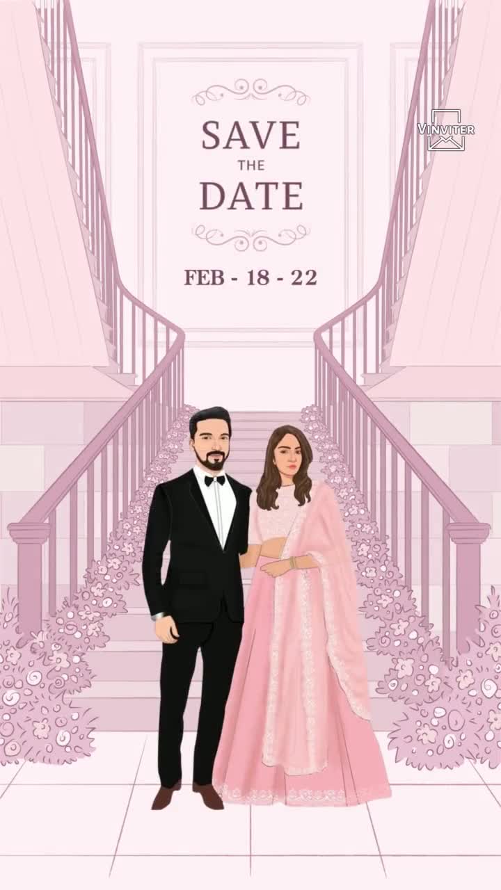 Wedding Invitation With Caricature
