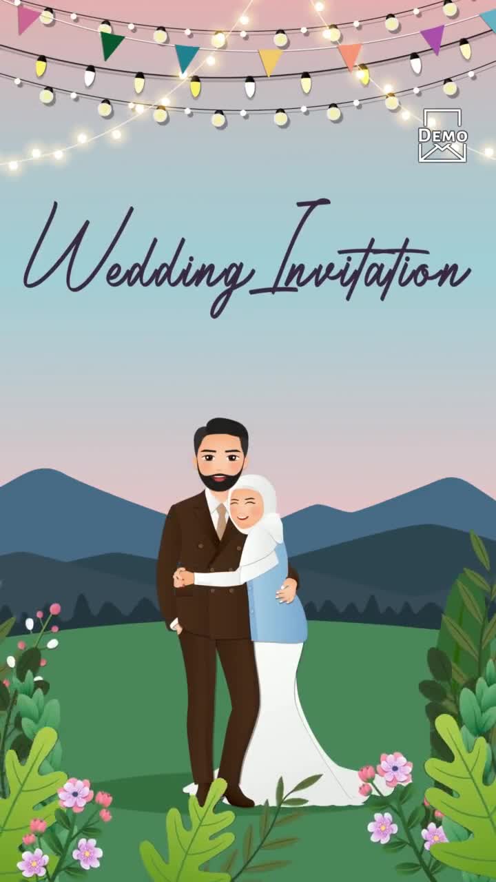 Muslim Theme Wedding Invitation_1179